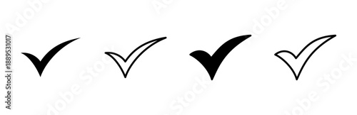 Check mark icon set. Check mark icon. Tick mark symbol vector