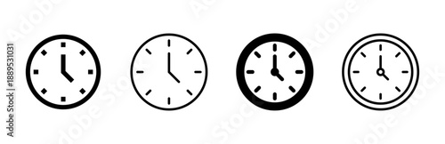 Clock icon set. Time icon vector. watch icon symbol