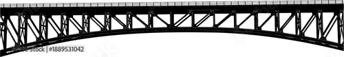 Detailed view of a steel truss bridge structure silhouette