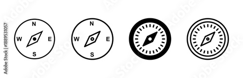 Compass icon set. arrow compass icon vector