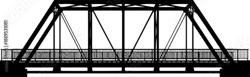 Clean silhouette of a modern steel truss bridge span