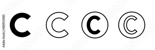 Copyright icon set. copyright symbols