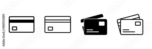 Credit card icon set. Credit card payment icon vector