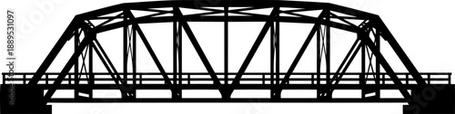 Classic steel truss bridge silhouette with geometric framework
