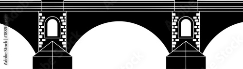 Architectural detail of classic masonry bridge arches silhouette