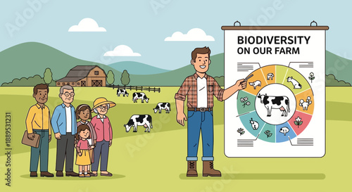 Biodiversity on farm poster presentation to family