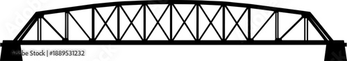 Classic steel truss bridge side view silhouette