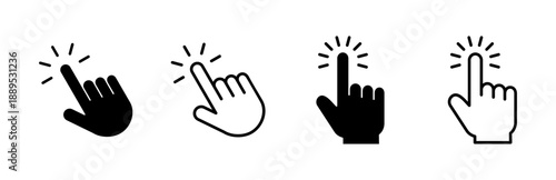 Hand click icon set. pointer icon vector. hand cursor icon vector