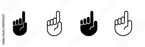 Hand icon set. hand vector icon, palm,click