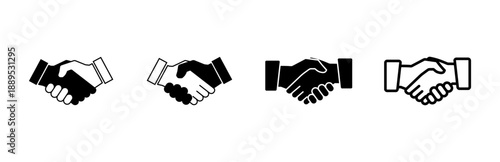 Handshake icon set. business handshake. contact agreement