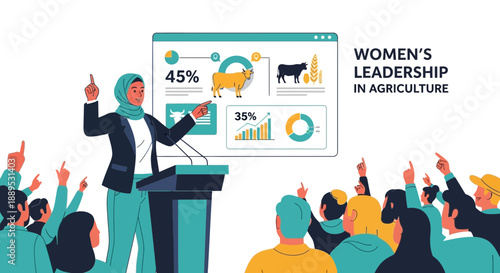 Engaging Woman Leadership in Agriculture Conference with Statistics Presented for Sustainable
