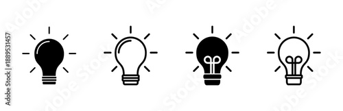 Lamp icon set. Light bulb icon vector. idea symbol.