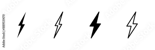 Lightning icon set. electric icon vector. power icon. energy sign