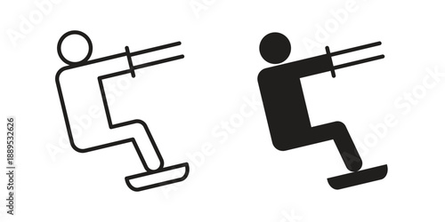 Kitesurf signs suitable for infographics, websites and print media and interfaces. Line vector icon.