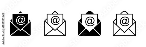 Mail icon set. email icon vector. E-mail icon. Envelope illustration