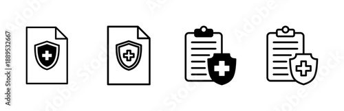 Medical insurance icon set. health insurance icon