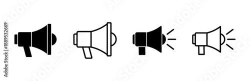 Megaphone icon set. Loudspeaker icon vector.