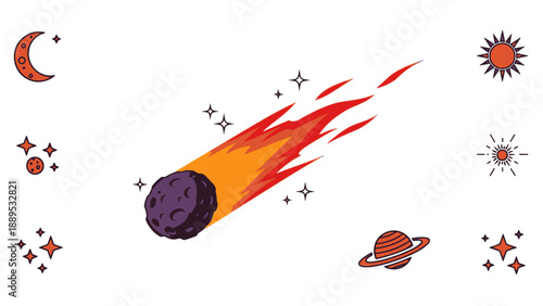 Meteor Shooting Through Space