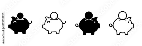 Piggy bank icon vector. piggy money icon
