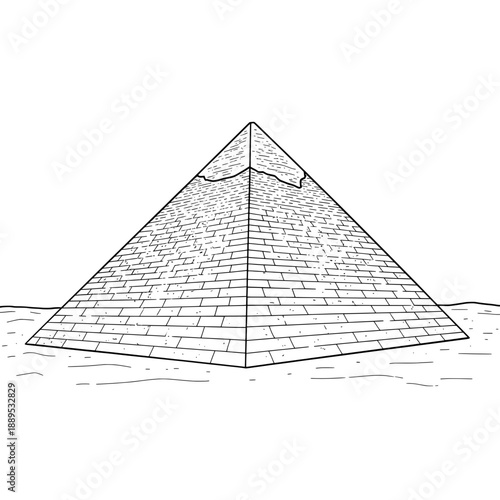 Line drawing of a pyramid