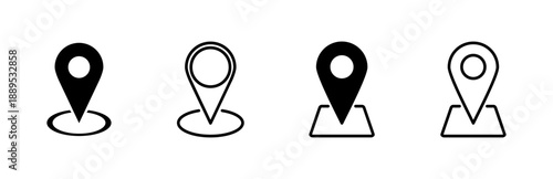 Pin icon set. Location icon vector. destination icon. map pin