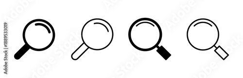 Search icon set. search magnifying glass icon
