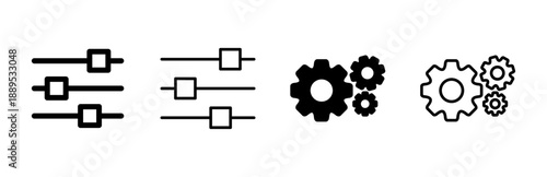 setting Icon set. Cog settings Icon Symbol