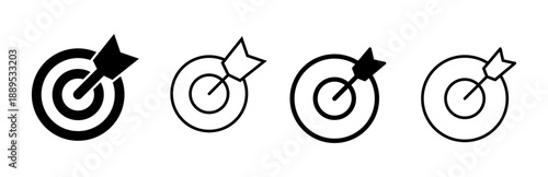 Target icon set. goal icon vector. target marketing icon vector