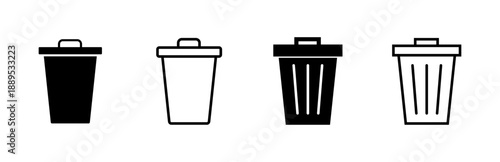 Trash icon set. trash can icon. delete icon vector. garbage
