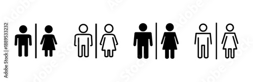 Toilet icon set. restrooms icon vector. bathroom sign. wc, lavatory