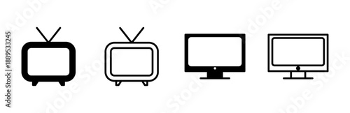 Tv icon set. television icon vector