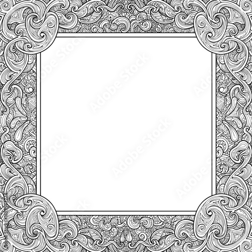 Ornate Black and White Frame