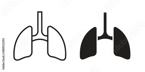 Lungs icons suitable for infographics, websites and print media and interfaces. Line vector icon.