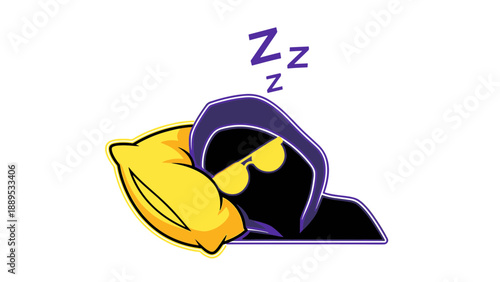 Sleepy Cartoon Character Resting