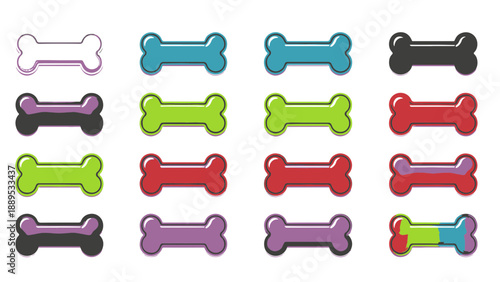 Colorful Dog Bones Icons