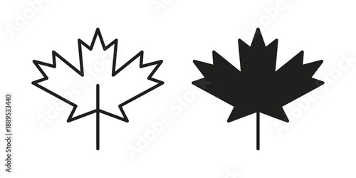 Maple leaf icons suitable for infographics, websites and print media and interfaces. Line vector icon.