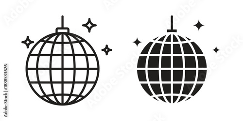 Mirror ball icons suitable for infographics, websites and print media and interfaces. Line vector icon.