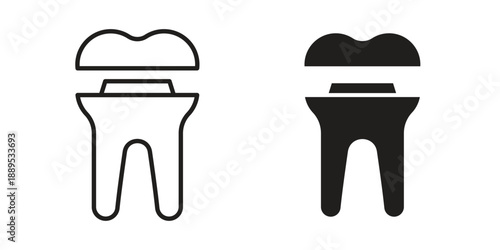 Molar crown icons suitable for infographics, websites and print media and interfaces. Line vector icon.