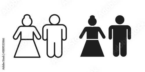 Newlyweds icons suitable for infographics, websites and print media and interfaces. Line vector icon.