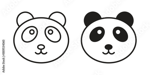 Panda bear icons suitable for infographics, websites and print media and interfaces. Line vector icon.
