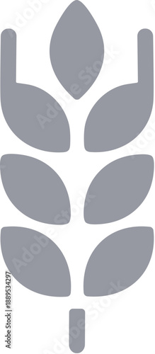 Minimalist Simple Wheat Grain Ear Agriculture Field Glyph Icon