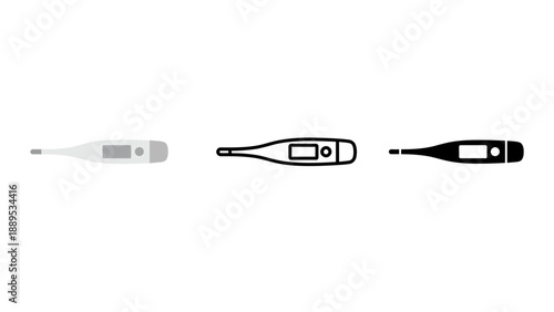 Three different types of thermometers on a white background