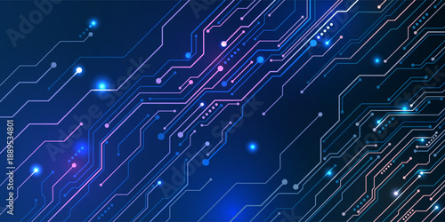 Circuit board. High-tech technology background. Cyber connection electronic. Networking connections background