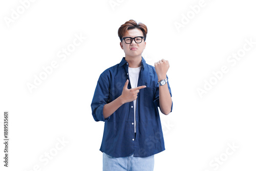 Quadro su tela Man's gesture indicating time