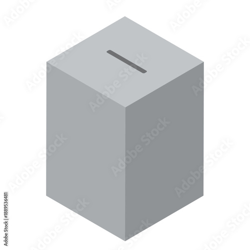 Isometric Ballot Box Illustration for Voting and Election Concept