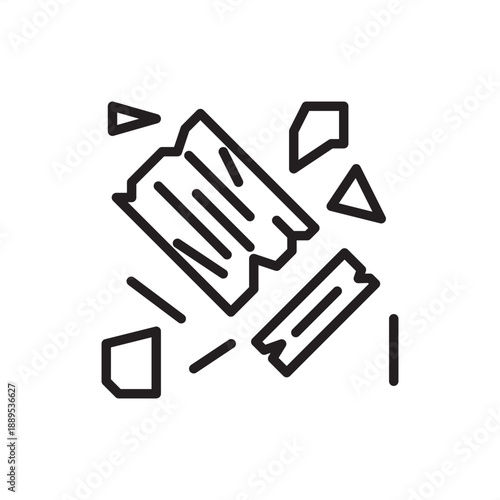 Wood chipping icon. Biomass production and timber recycling, representing industrial wood chippers, paper pulp feedstock, wood shard fragmentation, sawmill waste processing, and renewable fuel sources