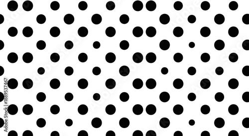 Black dots pattern on white background, abstract design, minimalist texture.