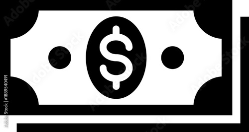 Money icon. Dollar bill cash banknote.