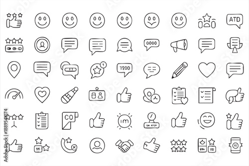 Rating and Review UI Icons for Customer Feedback Systems