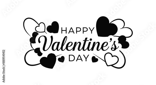 The image showcases a black and white valentine s day graphic with hearts and calligraphy expressing love high quality